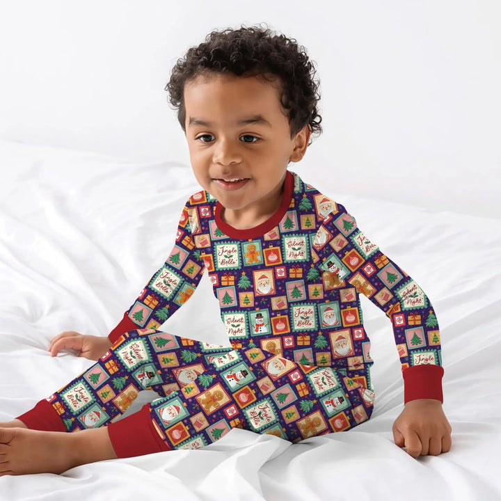 Zweiteiliges Langarm-Pyjama-Set mit Sommerfrüchten