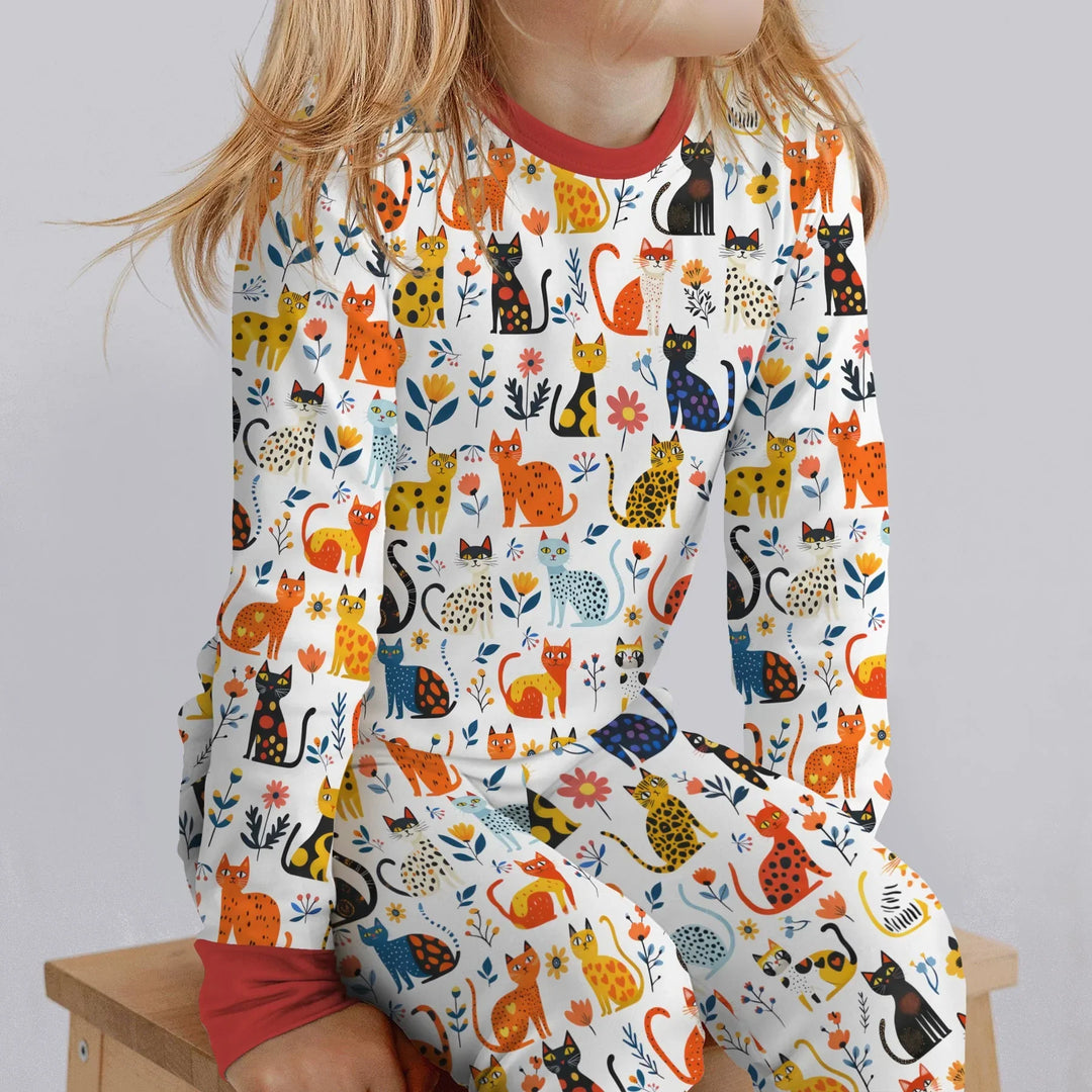 Zweiteiliges Langarm-Pyjama-Set mit Sommerfrüchten