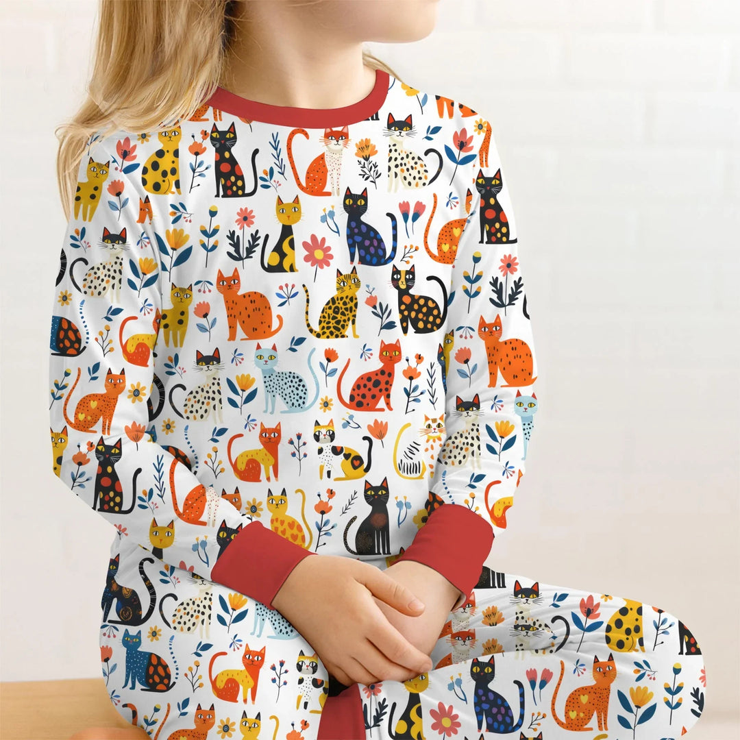Zweiteiliges Langarm-Pyjama-Set mit Sommerfrüchten