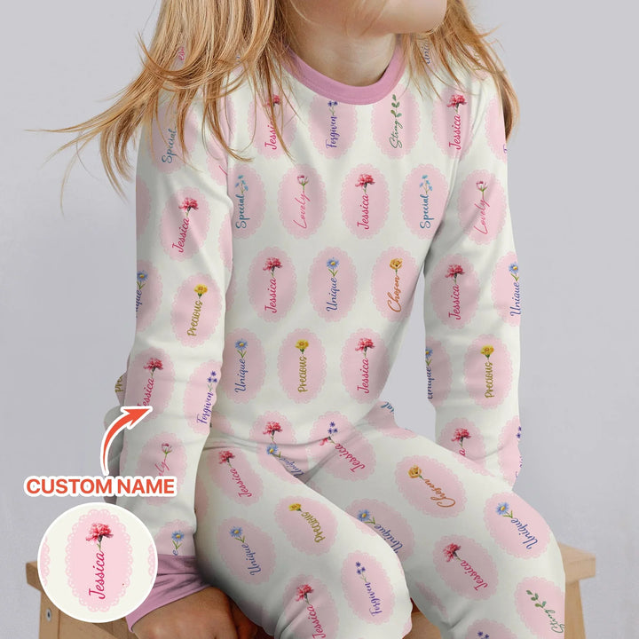 Zweiteiliges Langarm-Pyjama-Set mit Sommerfrüchten