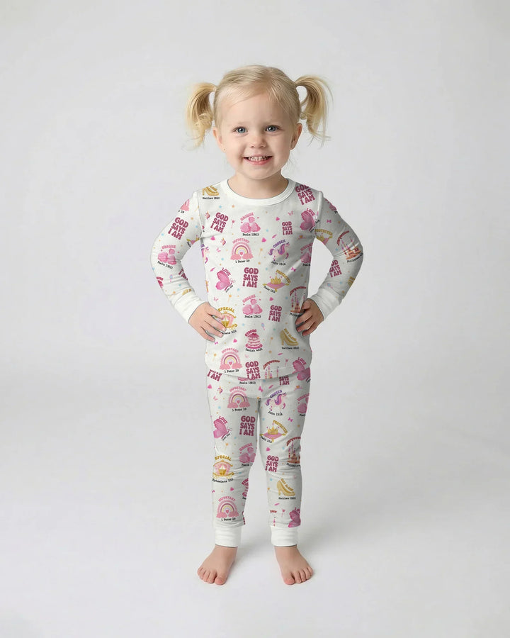 Zweiteiliges Langarm-Pyjama-Set mit Sommerfrüchten