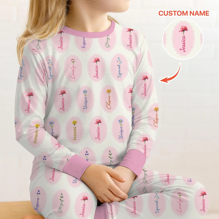 Zweiteiliges Langarm-Pyjama-Set mit Sommerfrüchten