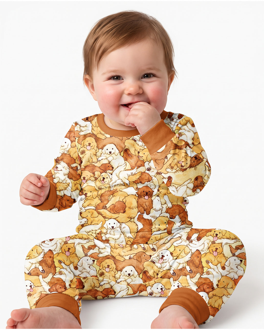 Puppy Pile Bamboo Two Piece Long Sleeve Pajama Set