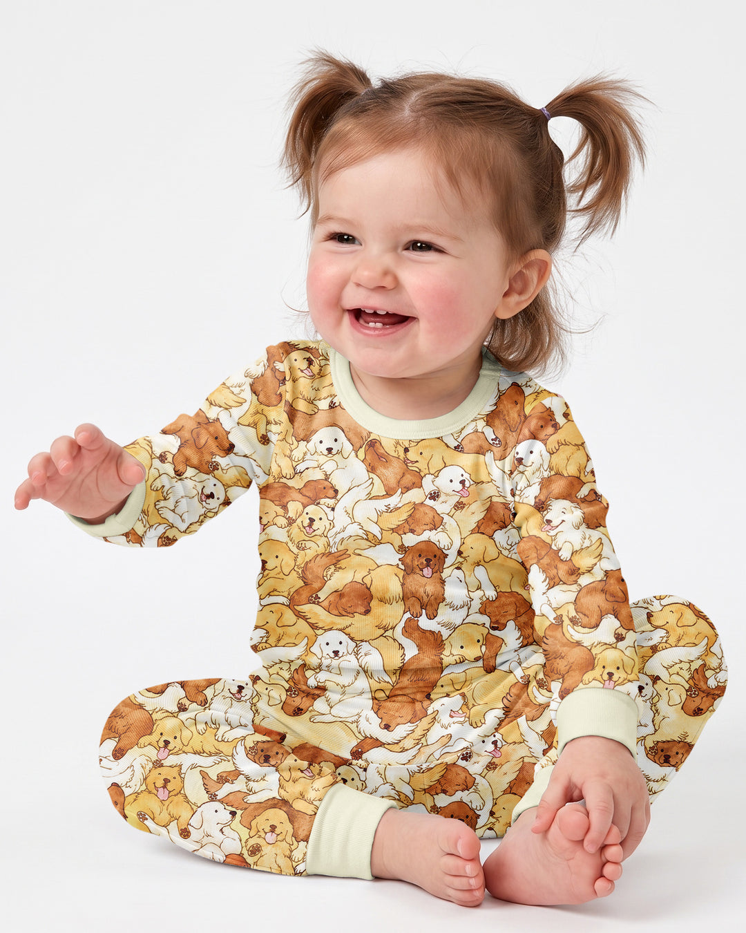 Puppy Pile Bamboo Two Piece Long Sleeve Pajama Set