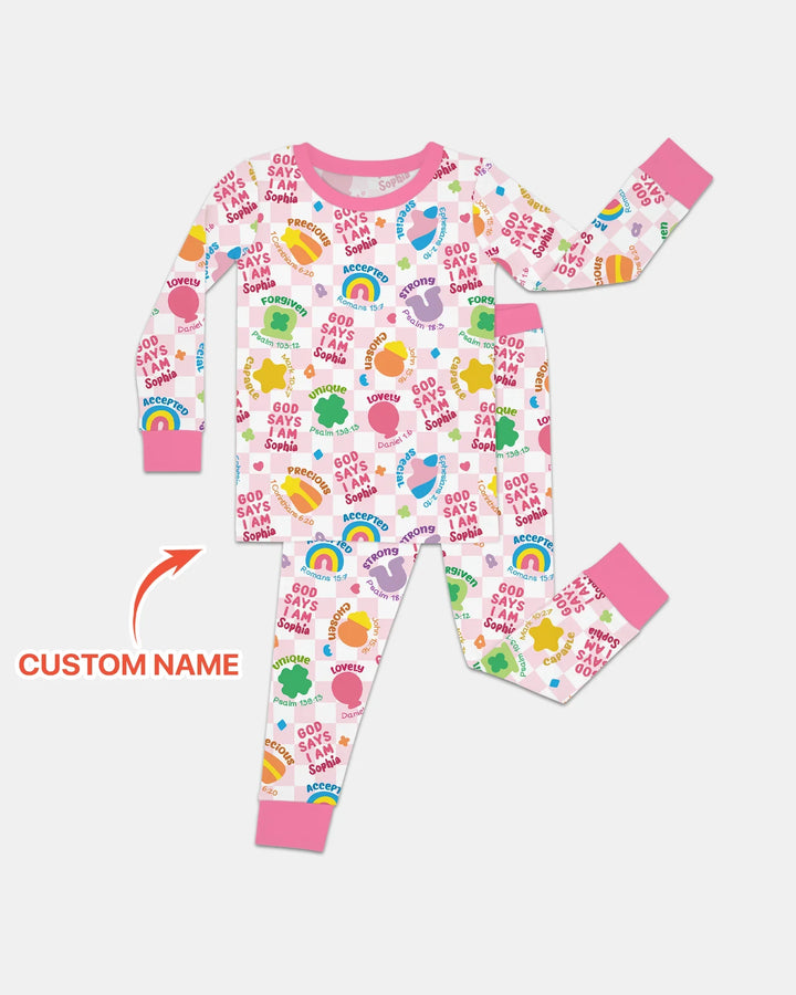 Zweiteiliges Langarm-Pyjama-Set mit Sommerfrüchten