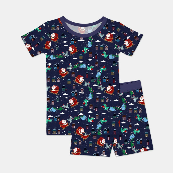 Template Zweiteiliges Pyjama-Set mit kurzen Ärmeln und Shorts