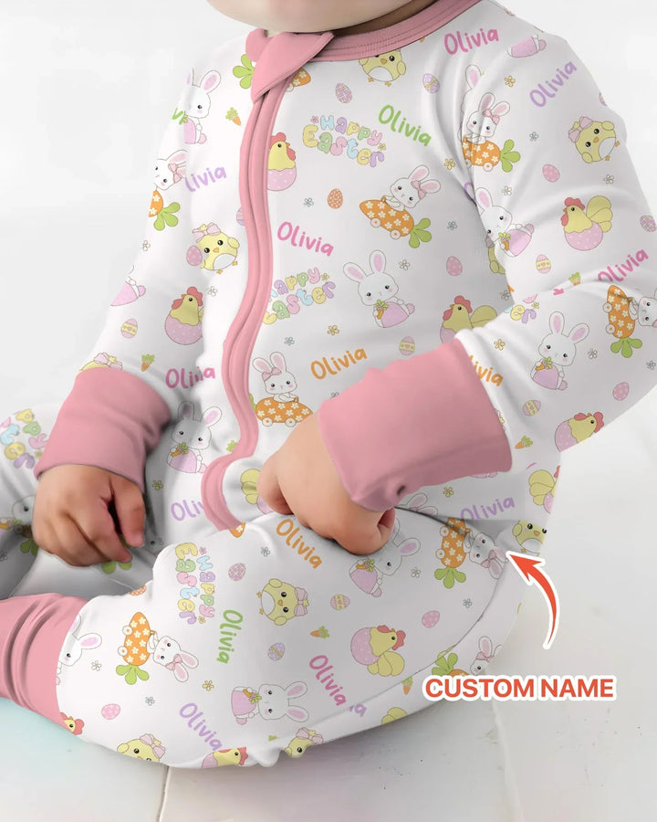 Custom name Happy Easter Bamboo Convertible Zippy