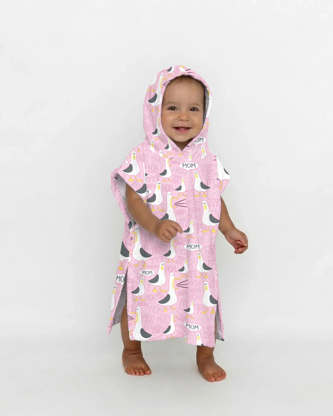Funny Seagull MOM Bamboo Swim Poncho