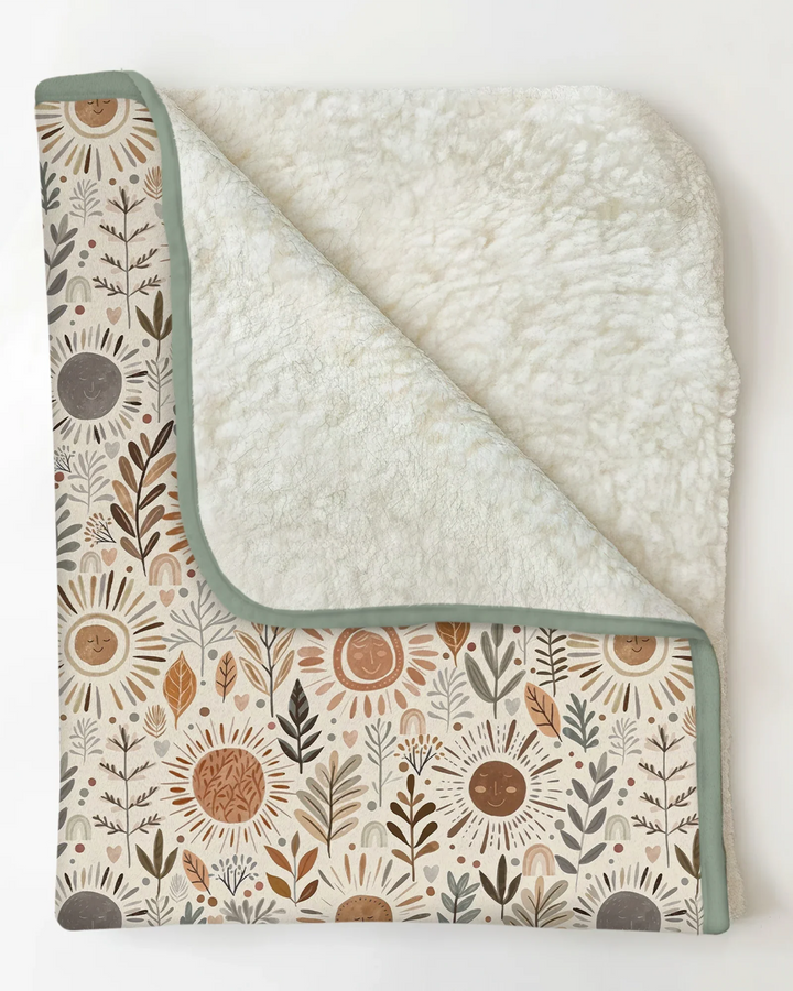 Boho Sunshine Garden Bamboo Blanket