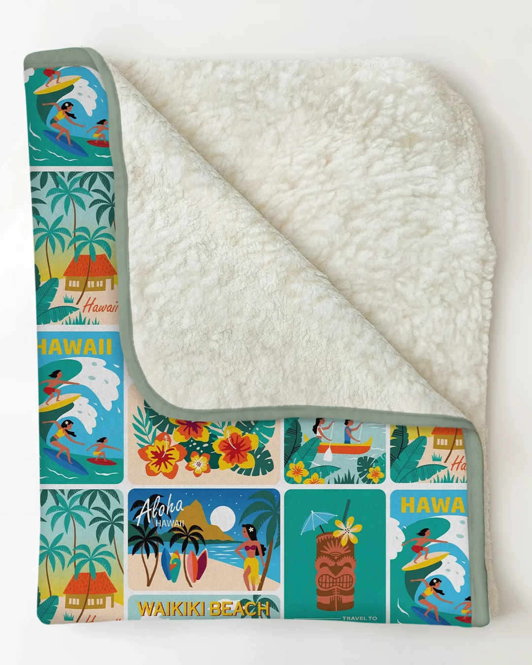 Aloha Postcard Paradise Bamboo Blanket