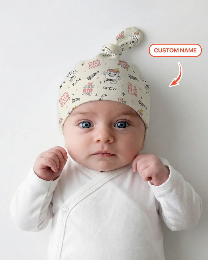 Custom Name Cool Club Daddy & Me Matching Bamboo Knotted Hat