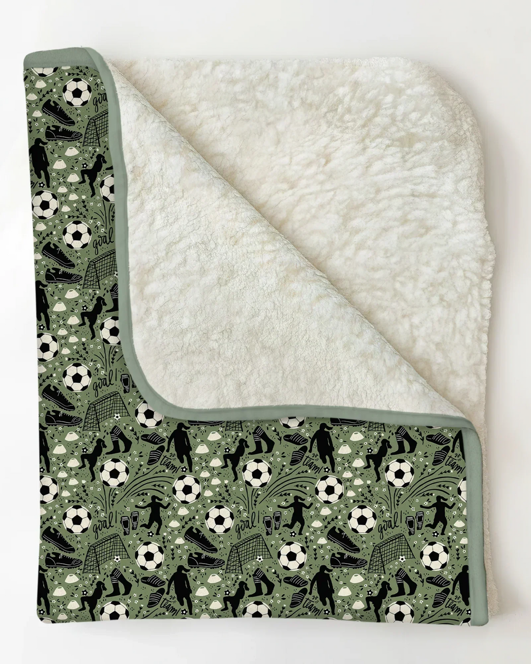 Sage Green Soccer Dreams Bamboo Blanket