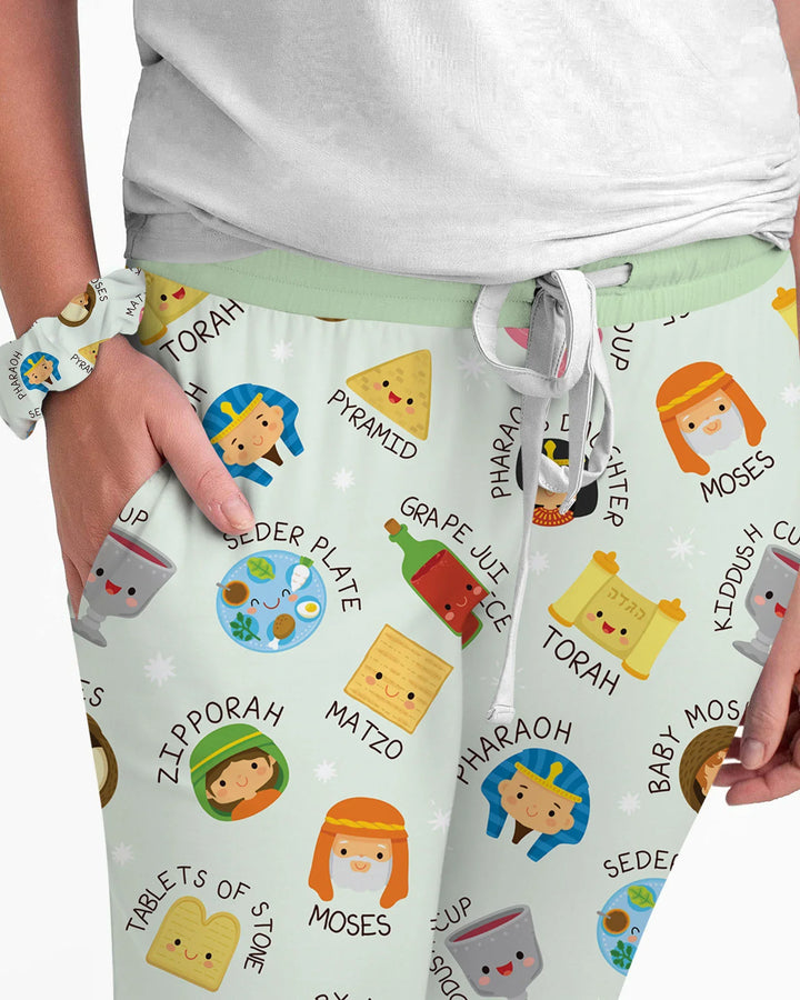Cute Passover Characters Bamboo Women Pajama Set