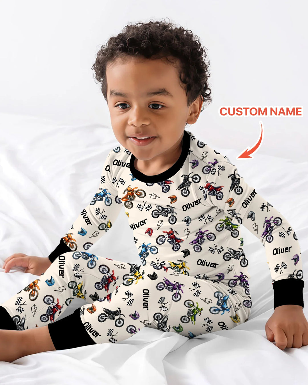 Zweiteiliges Langarm-Pyjama-Set mit Sommerfrüchten