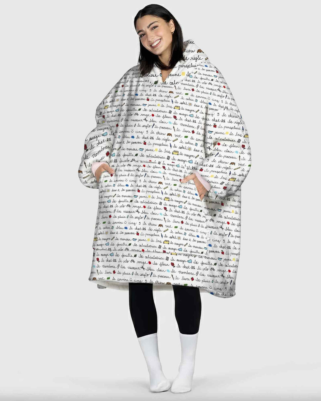 French Classroom Notes Bamboo Blanket Hoodie
