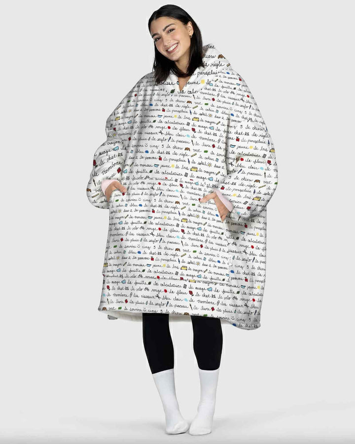 French Classroom Notes Bamboo Blanket Hoodie