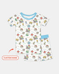 Template Zweiteiliges Pyjama-Set mit kurzen Ärmeln und Shorts