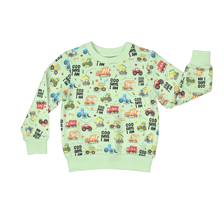 God Says I Am Boy Bamboo Crewneck Sweatshirt