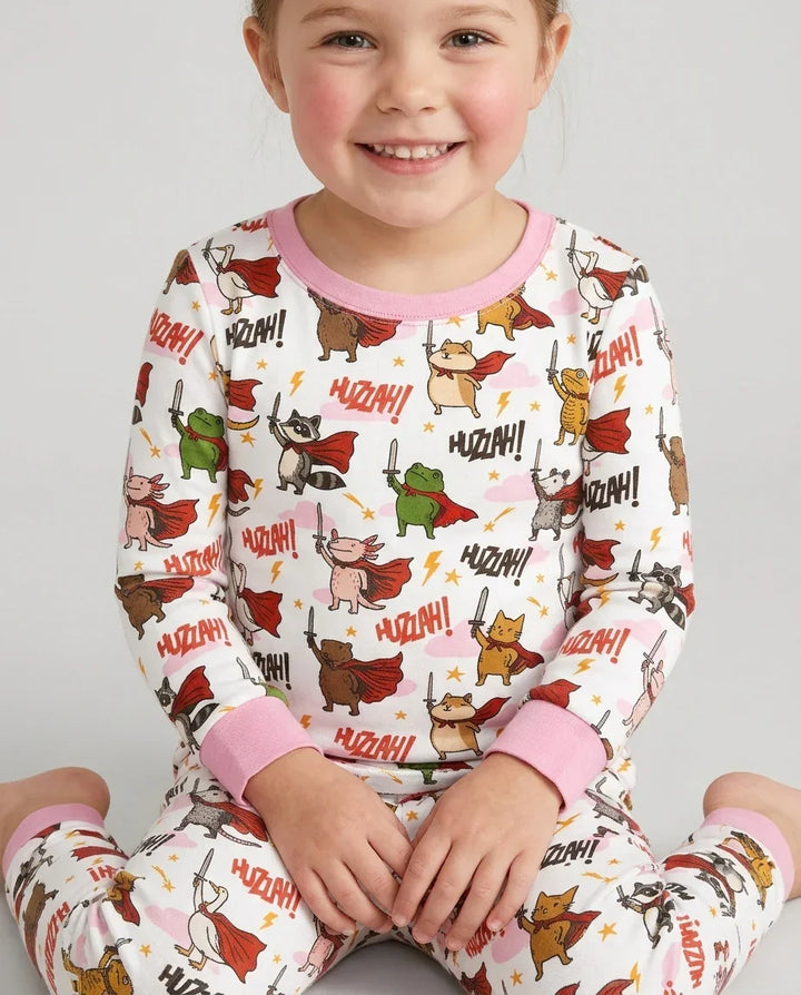 Zweiteiliges Langarm-Pyjama-Set mit Sommerfrüchten
