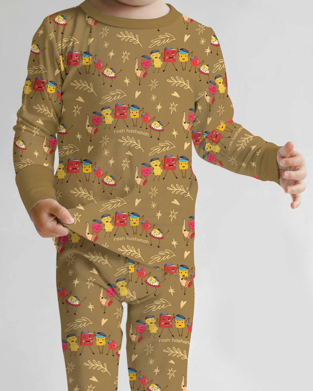 Zweiteiliges Langarm-Pyjama-Set mit Sommerfrüchten