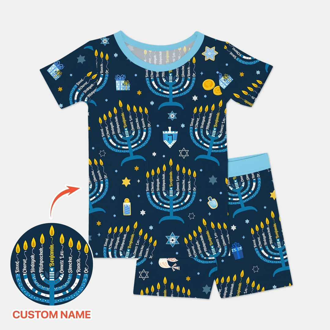 Zweiteiliges Pyjama-Set mit kurzen Ärmeln und Shorts im Sommer-Design