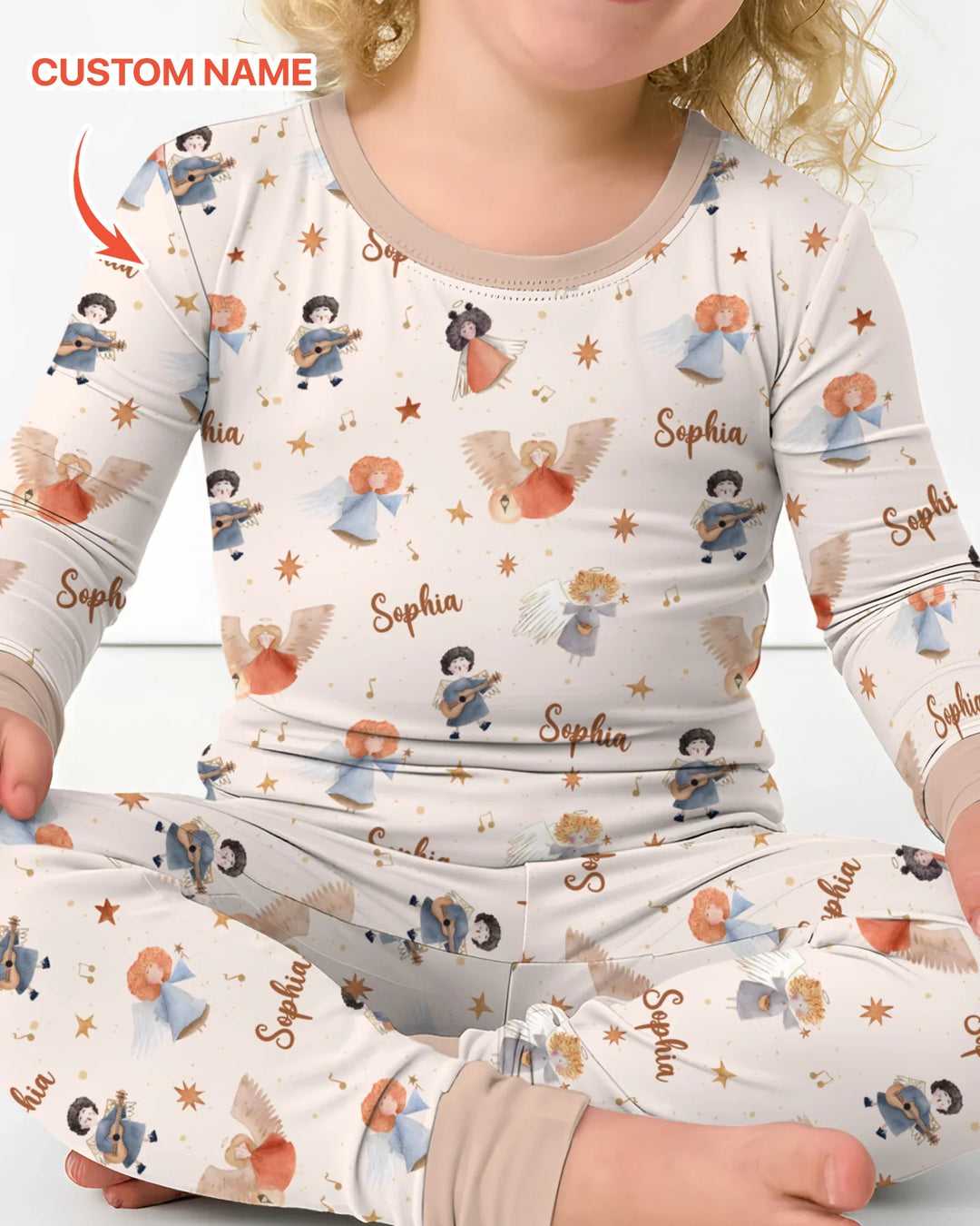 Zweiteiliges Langarm-Pyjama-Set mit Sommerfrüchten