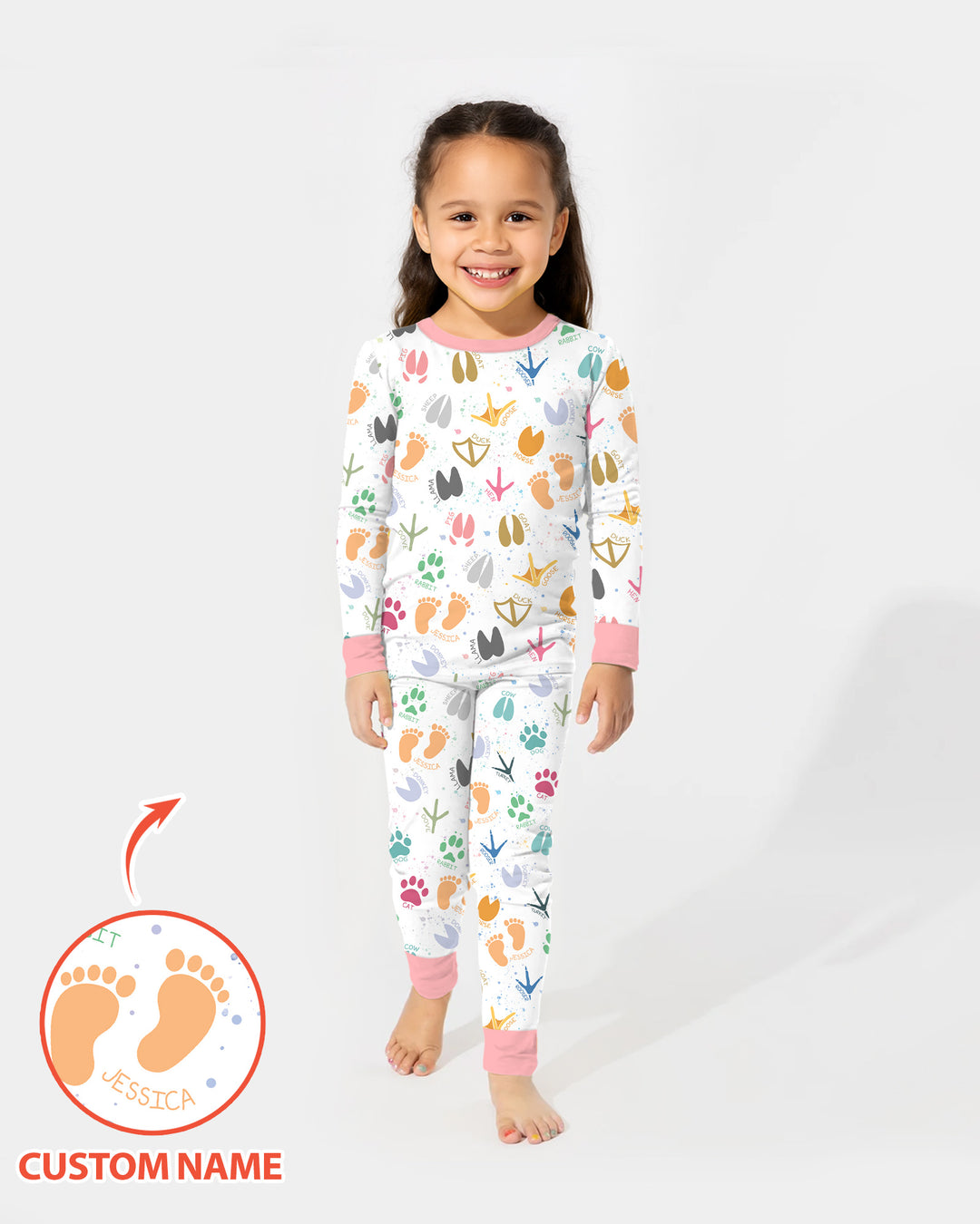 Zweiteiliges Langarm-Pyjama-Set mit Sommerfrüchten