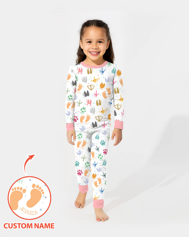 Zweiteiliges Langarm-Pyjama-Set mit Sommerfrüchten