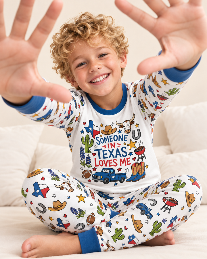 Someone in Texas Loves Me Bamboo Two Piece Long Sleeve Pajama Set