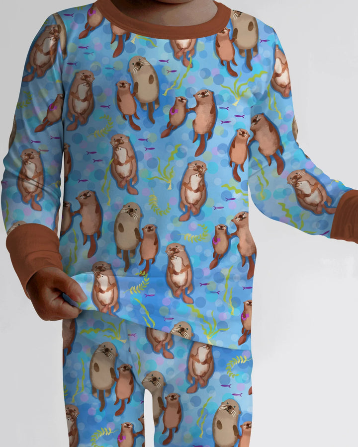 Zweiteiliges Langarm-Pyjama-Set mit Sommerfrüchten