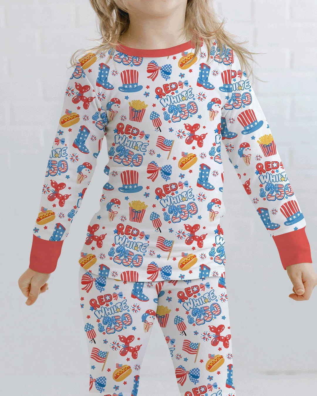 Zweiteiliges Langarm-Pyjama-Set mit Sommerfrüchten