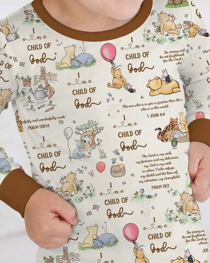 Zweiteiliges Langarm-Pyjama-Set mit Sommerfrüchten