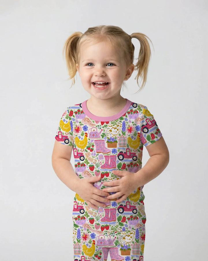 Zweiteiliges, kurzärmliges Pyjama-Set mit Marienkäfern
