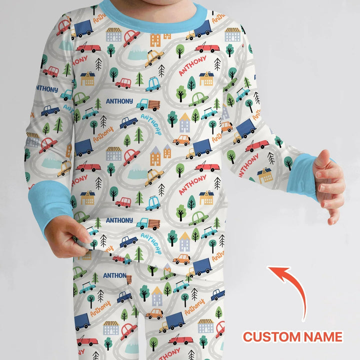 Zweiteiliges Langarm-Pyjama-Set mit Sommerfrüchten