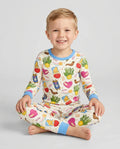 Zweiteiliges Langarm-Pyjama-Set mit Sommerfrüchten