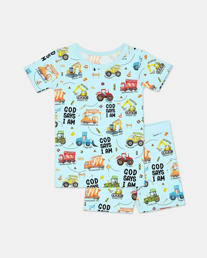 Zweiteiliges Pyjama-Set mit kurzen Ärmeln und Shorts im Sommer-Design