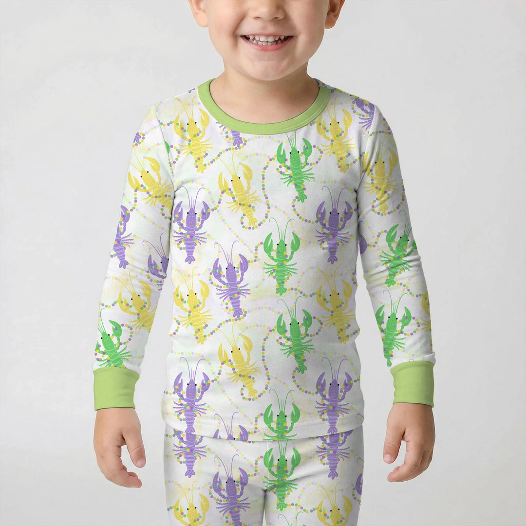Zweiteiliges Langarm-Pyjama-Set mit Sommerfrüchten