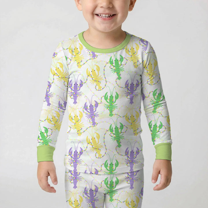 Zweiteiliges Langarm-Pyjama-Set mit Sommerfrüchten