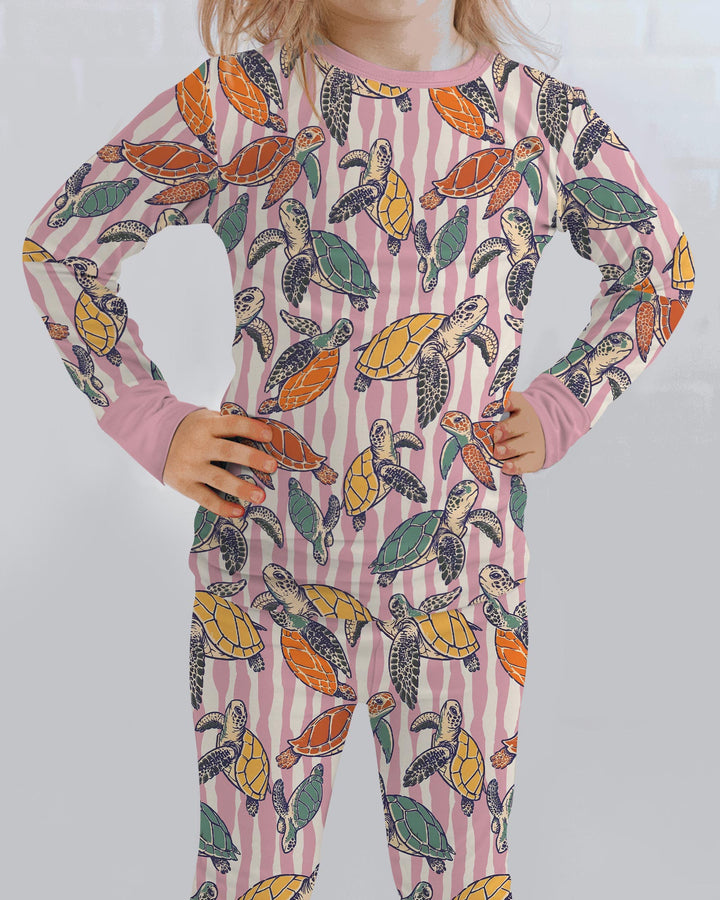 Zweiteiliges Langarm-Pyjama-Set mit Sommerfrüchten