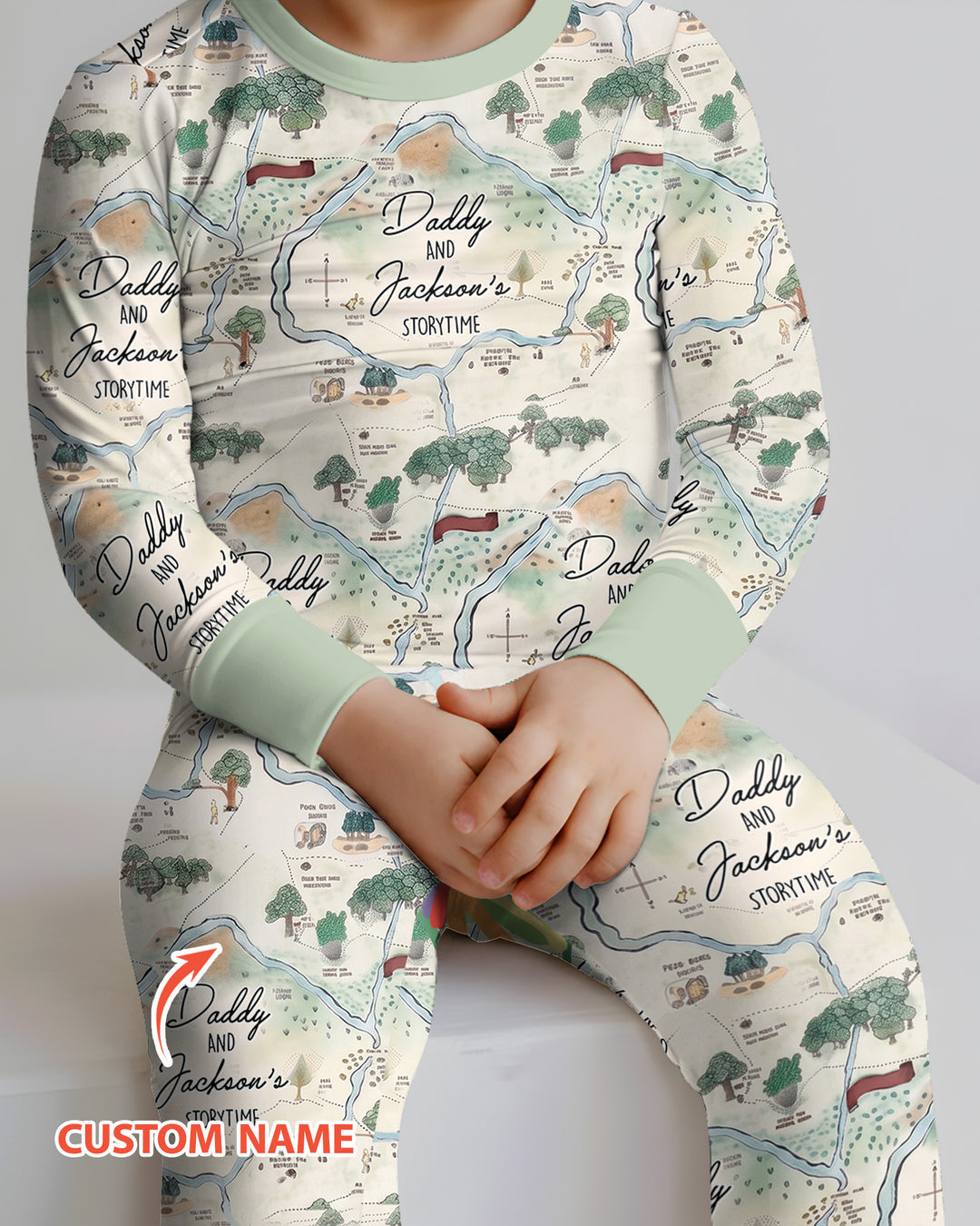 Mommy Daddy And Me Bedtime Story Family Matching Bamboo Two Piece Long Sleeve Pajama Set