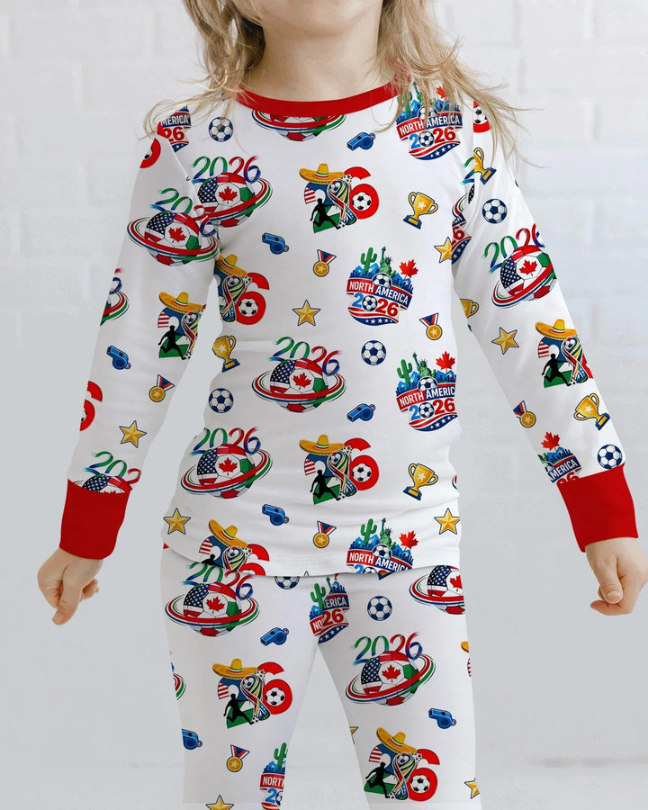 Zweiteiliges Langarm-Pyjama-Set mit Sommerfrüchten