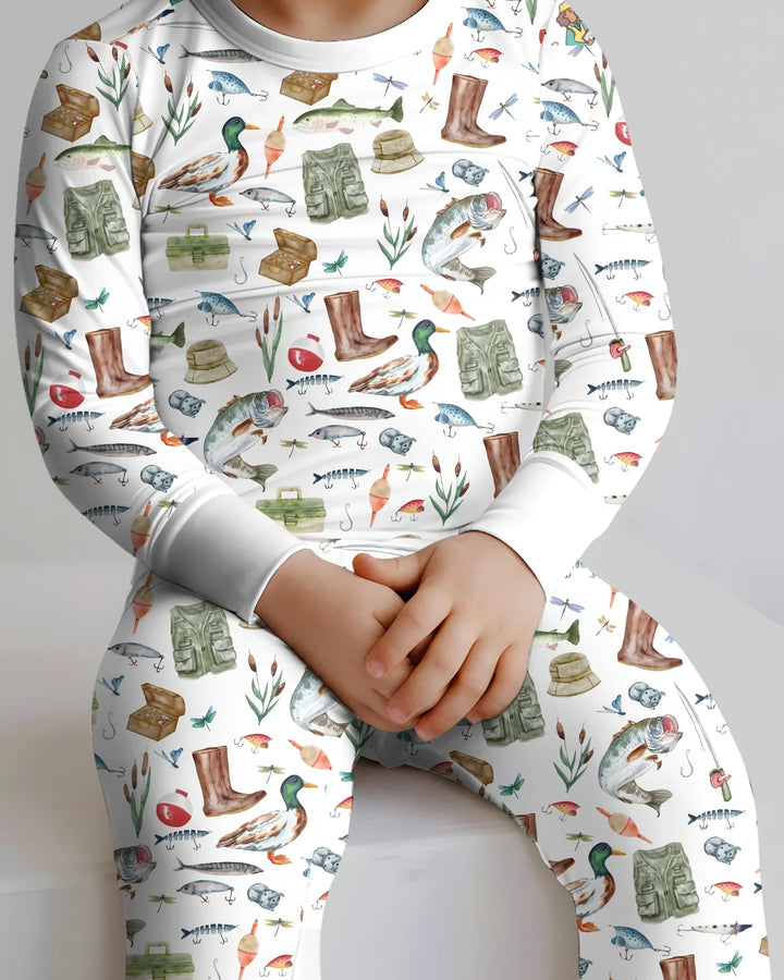 Zweiteiliges Langarm-Pyjama-Set mit Sommerfrüchten