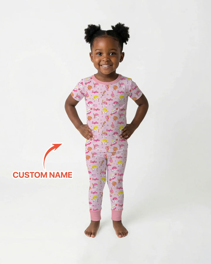 Zweiteiliges, kurzärmliges Pyjama-Set mit Marienkäfern