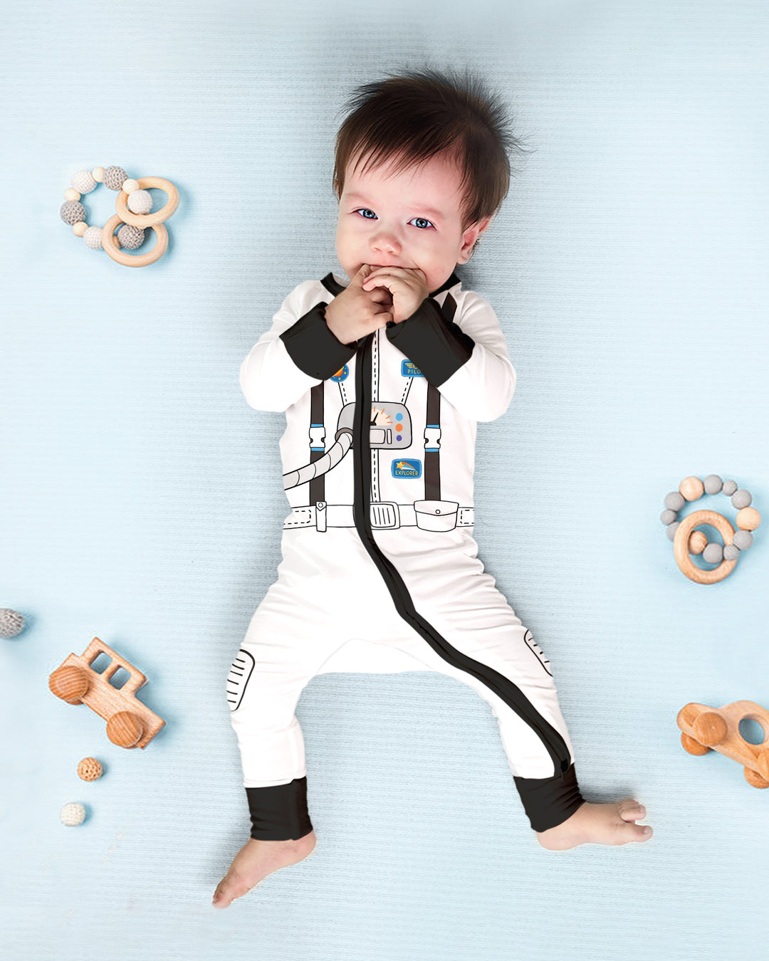 Gerippte Babykleidung mit individuellem Foto - Weich &amp; Skizzenhaft