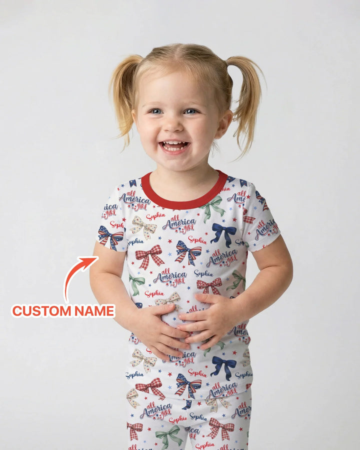 Zweiteiliges, kurzärmliges Pyjama-Set mit Marienkäfern