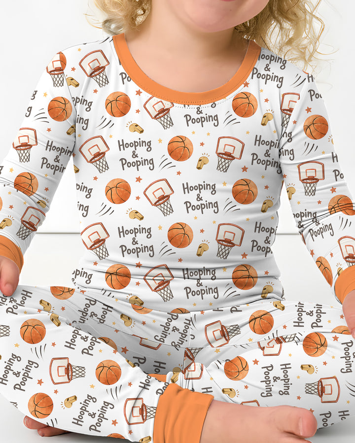 Zweiteiliges Langarm-Pyjama-Set mit Sommerfrüchten