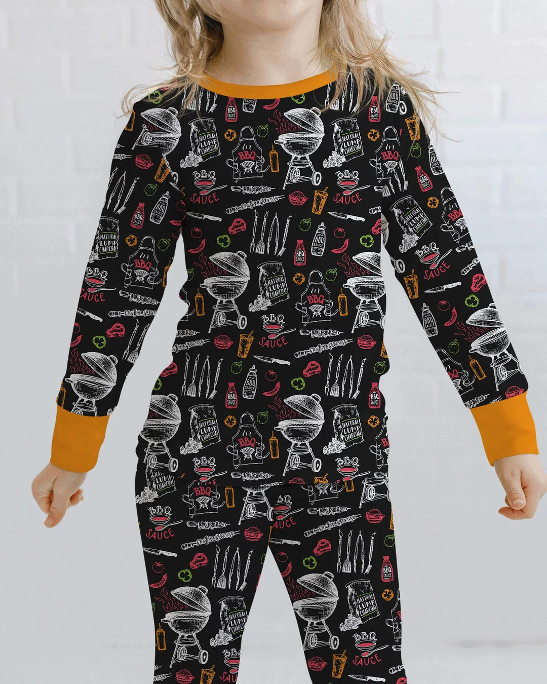 Zweiteiliges Langarm-Pyjama-Set mit Sommerfrüchten