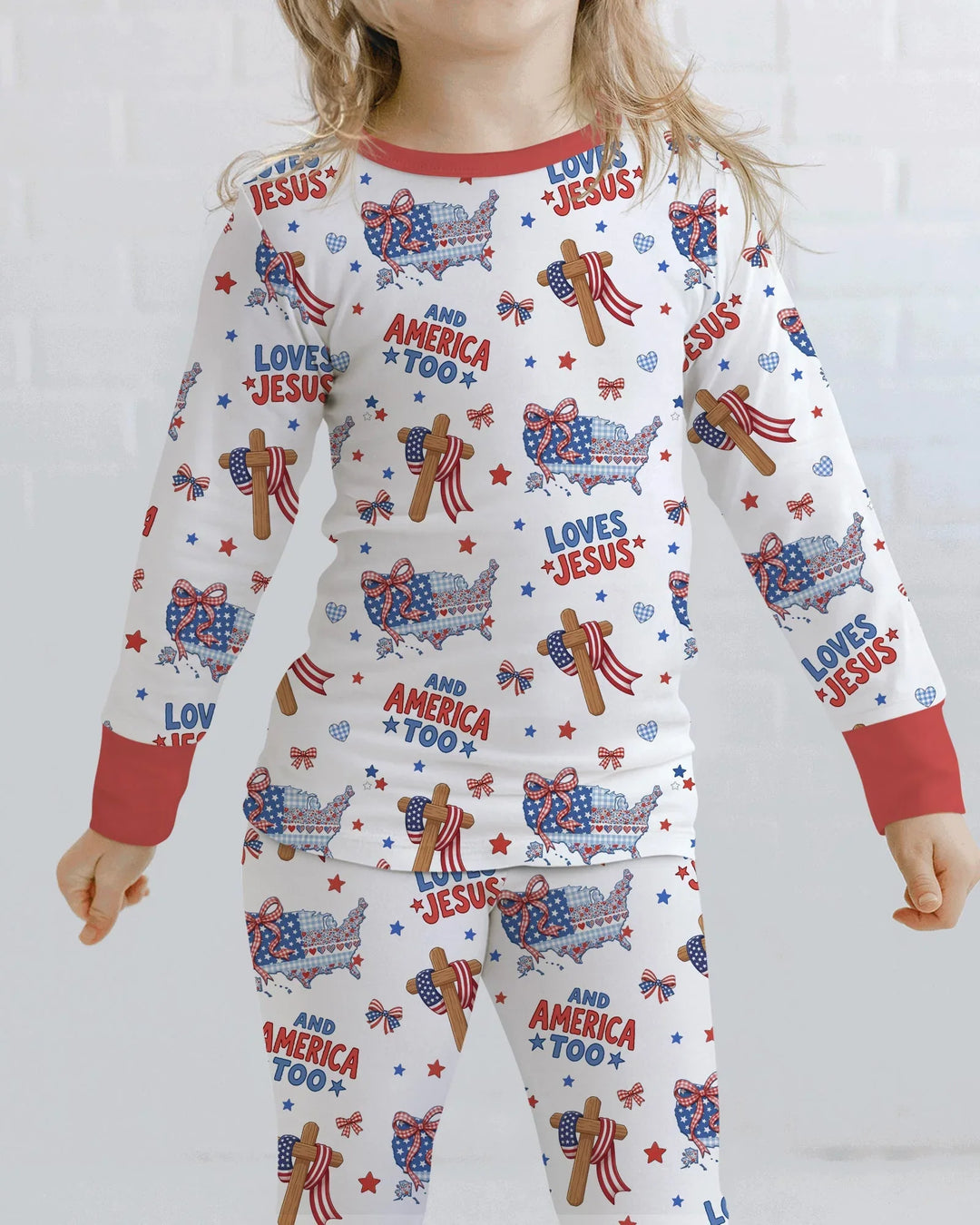 Zweiteiliges Langarm-Pyjama-Set mit Sommerfrüchten