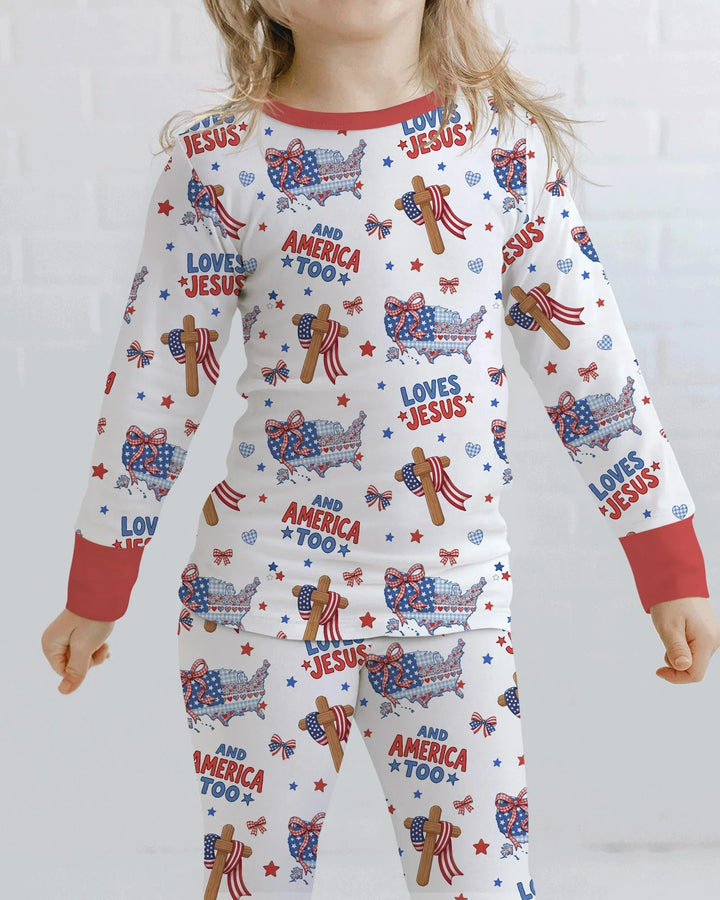 Zweiteiliges Langarm-Pyjama-Set mit Sommerfrüchten