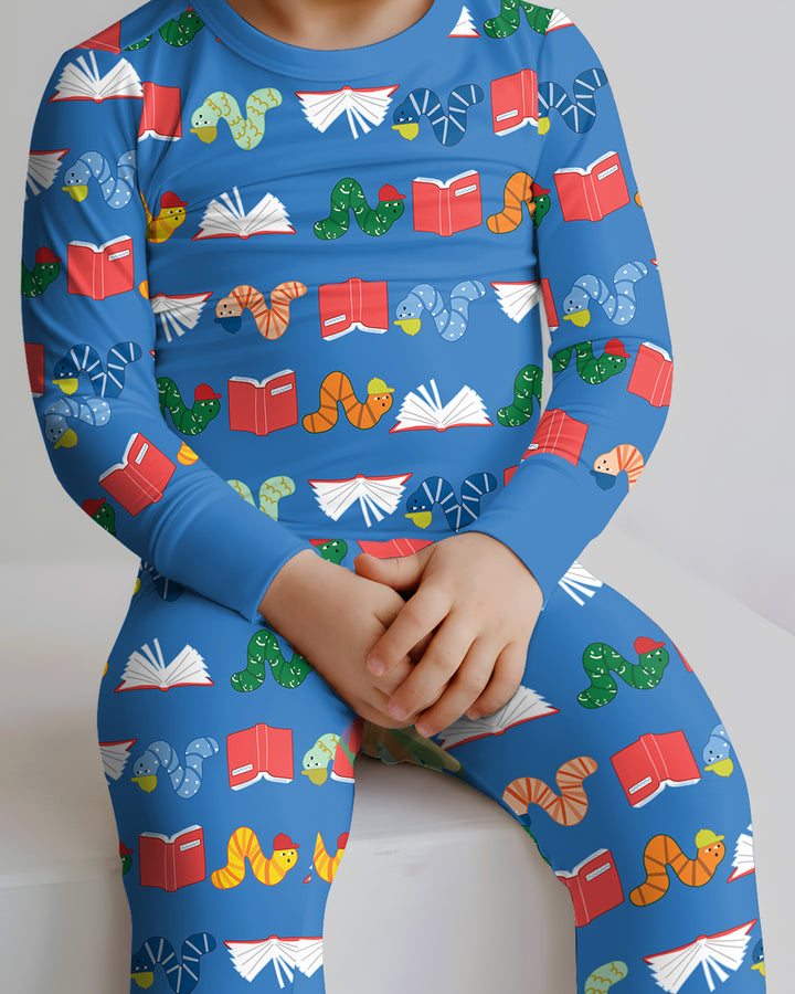 Zweiteiliges Langarm-Pyjama-Set mit Sommerfrüchten